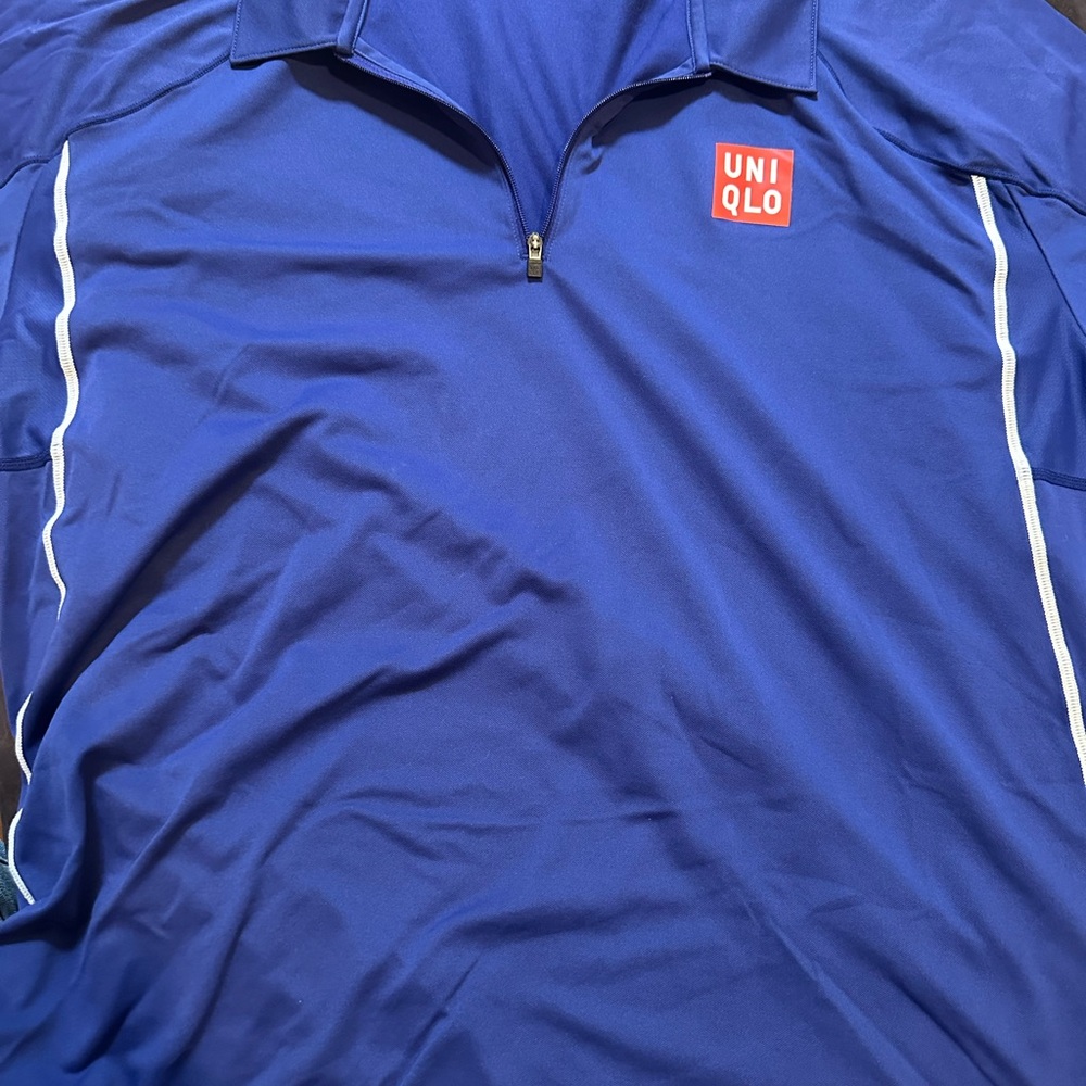 Uniqlo Royal Blue Athletic shirt with White Trim size xl
